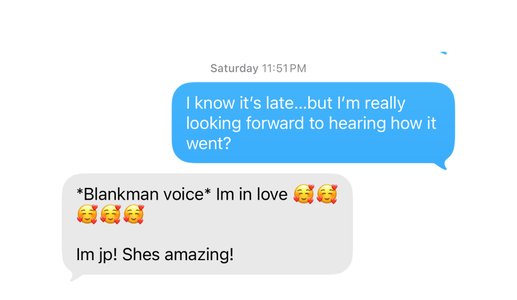 Client message celebrating a successful Broom List match
